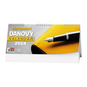 Fotografie reklamního předmětu „Poznámkový daňový kalendář Yellow 2024 - Stolní kalendář daňový“