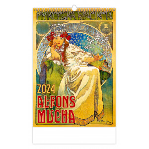 Fotografie reklamního předmětu „Alfons Mucha 2024 - Nástěnný kalendář“