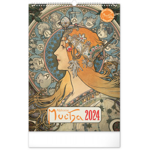 Fotografie reklamního předmětu „Alfons Mucha 2024 - Nástěnný kalendář“