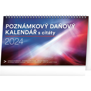 Fotografie reklamního předmětu „Poznámkový daňový s citáty 2024 - Stolní kalendář“
