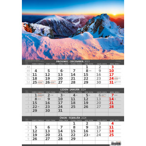Fotografie reklamního předmětu „Hory 2024 - Tříměsíční kalendář“