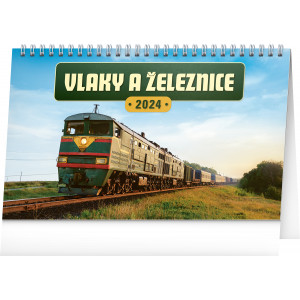 Fotografie reklamního předmětu „Vlaky a železnice 2024 - Stolní kalendář“