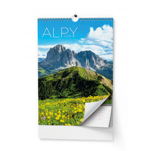Fotografie reklamního předmětu „Alpy 2024 - Nástěnný kalendář“