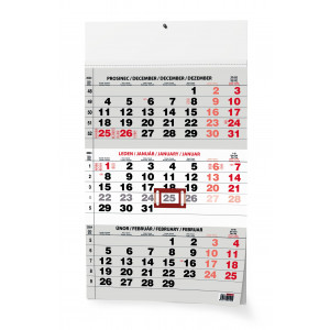 Fotografie reklamního předmětu „Tříměsíční černý 2024 - Nástěnný kalendář“