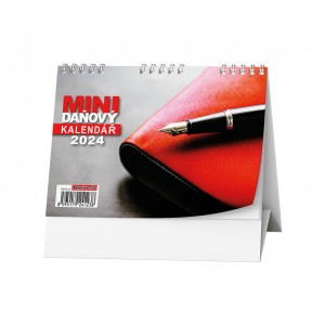 Fotografie reklamního předmětu „MINI daňový kalendář RED 2024 - Stolní kalendář daňový“