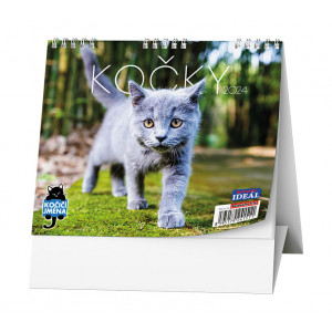 Fotografie reklamního předmětu „Kočky 2024 - Stolní kalendář Ideál“