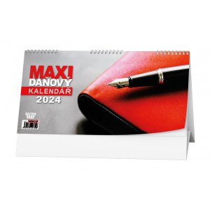 Fotografie reklamního předmětu „MAXI daňový kalendář RED 2024  - Stolní kalendář daňový“
