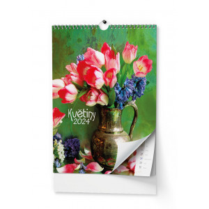 Fotografie reklamního předmětu „Květiny 2024 - Nástěnný kalendář“