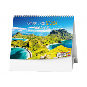 Fotografie reklamního předmětu „Obrázky z cest 2024 - Stolní kalendář“