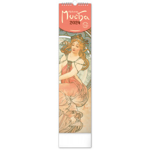 Fotografie reklamního předmětu „Alfons Mucha 2024 - Nástěnný kalendář 12 x 48 cm“