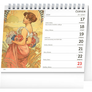 Fotografie k reklamnímu předmětu „Alfons Mucha 16,5x13 cm 2024 - Stolní kalendář“