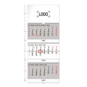 Fotografie k reklamnímu předmětu „3měsíční štandard skladací SK 2024 - Nástěnný kalendář“