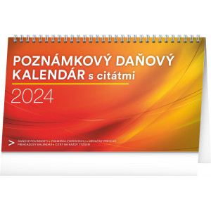 Fotografie reklamního předmětu „Poznámkový daňový s citáty SK 2024 - Stolní kalendář“