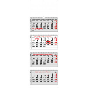 Náhled reklamního předmětu „Nástěnný kalendář Čtyřměsíční skládaný 2019“