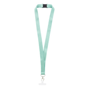 Fotografie k reklamnímu předmětu „šňůrka s držákem na mobilní telefon RPET na zakázku“