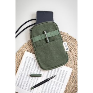 Fotografie k reklamnímu předmětu „taška přes rameno z recyklovaného plátna na telefon“