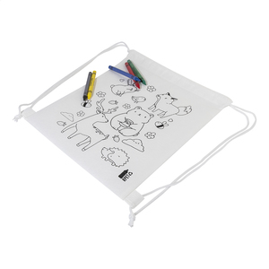 Fotografie k reklamnímu předmětu „Sáček na šňůrky RPET na vybarvování, zvířata“