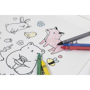 Fotografie k reklamnímu předmětu „Sáček na šňůrky RPET na vybarvování, zvířata“