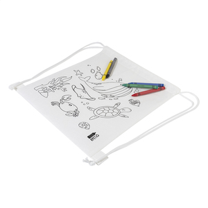 Fotografie k reklamnímu předmětu „Sáček na šňůrky RPET na vybarvování, zvířata“