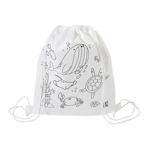 Fotografie k reklamnímu předmětu „Sáček na šňůrky RPET na vybarvování, zvířata“