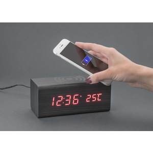 Fotografie k reklamnímu předmětu „Stolní hodiny s bezdrátovou indukční nabíječkou CORNELL“
