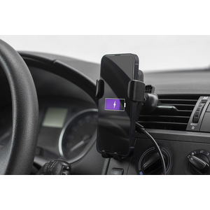 Fotografie k reklamnímu předmětu „Držák na telefon s indukční nabíječkou GARI 15W“