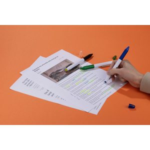 Fotografie k reklamnímu předmětu „Kuličkové pero se zvýrazňovačem FLUO“