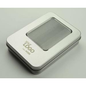 Fotografie k reklamnímu předmětu „Velká kovová krabička s vložkou na větší flash disk“