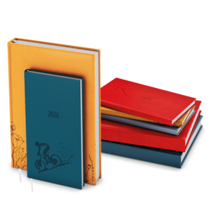 Fotografie k reklamnímu předmětu „Denní diář - David - Vivella s ražbou - A5 - červená - Srdce“