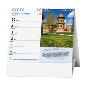 Fotografie k reklamnímu předmětu „Stolní kalendář - IDEÁL - Hrady a zámky“