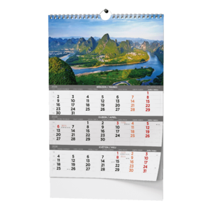 Fotografie k reklamnímu předmětu „Nástěnný kalendář - Tříměsíční - A3 - Obrázkový“