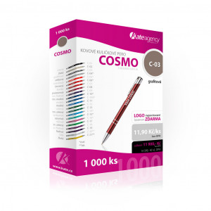Fotografie k reklamnímu předmětu „Cosmo kovová propiska, kuličkové pero - ZDARMA LASER LOGA“