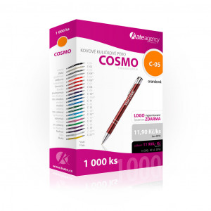 Fotografie k reklamnímu předmětu „Cosmo kovová propiska, kuličkové pero - ZDARMA LASER LOGA“