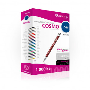 Fotografie k reklamnímu předmětu „Cosmo kovová propiska, kuličkové pero - ZDARMA LASER LOGA“
