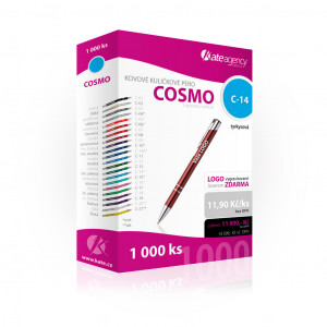 Fotografie k reklamnímu předmětu „Cosmo kovová propiska, kuličkové pero - ZDARMA LASER LOGA“