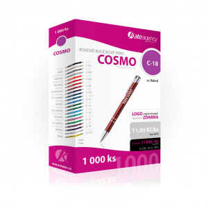 Fotografie k reklamnímu předmětu „Cosmo kovová propiska, kuličkové pero - ZDARMA LASER LOGA“
