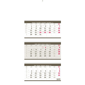 Fotografie k reklamnímu předmětu „Tříměsíční kalendář skládaný“