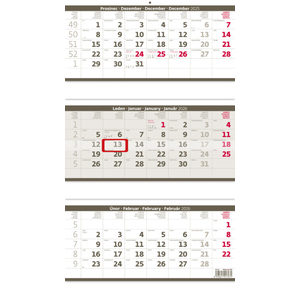 Fotografie k reklamnímu předmětu „Tříměsíční kalendář skládaný“