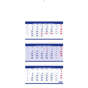 Fotografie k reklamnímu předmětu „Tříměsíční kalendář skládaný“