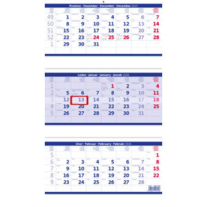 Fotografie k reklamnímu předmětu „Tříměsíční kalendář skládaný“