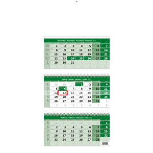 Fotografie k reklamnímu předmětu „Slovenský trojmesačný kalendár zelený so špirálou“