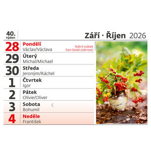 Fotografie k reklamnímu předmětu „Čitelný týdenní kalendář“