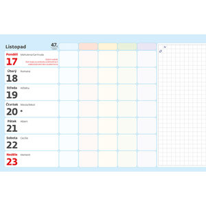 Fotografie k reklamnímu předmětu „Týdenní školní plánovací kalendář“