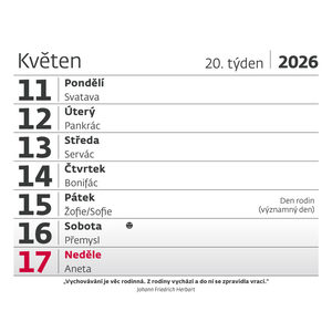 Fotografie k reklamnímu předmětu „Plánovací kalendář Vlčí máky“