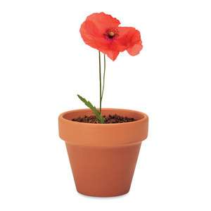 Fotografie k reklamnímu předmětu „Terakotový květináč - mák RED POPPY“