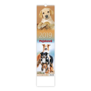 Náhled reklamního předmětu „Nástěnný kalendář Pejskové 2019“