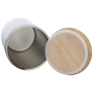 Fotografie k reklamnímu předmětu „Termo kelímek o objemu 330 ml z nerezové oceli s měděnou vakuovou izolací a bambusovým víčkem Lagan“