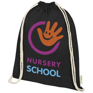 Fotografie k reklamnímu předmětu „Šňůrkový batoh z organické bavlny s gramáží 140 g/m² Orissa“