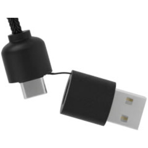 Fotografie k reklamnímu předmětu „40W nabíjecí kabel 5v1 z rPET se svítícím logem a hranatým dřevěným pouzdrem SCX.design C38“