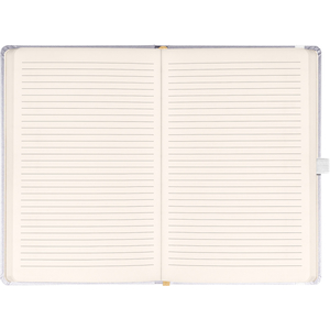 Fotografie k reklamnímu předmětu „NOTIQUE Notes Balacron, stříbrný, linkovaný, 15 x 21 cm“